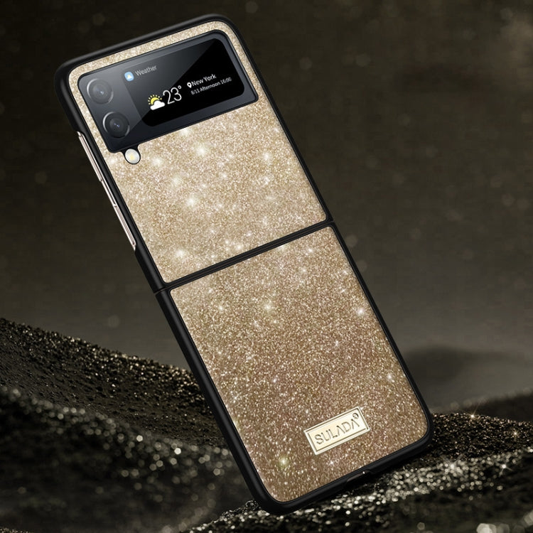 For Samsung Galaxy Z Flip4 SULADA Shockproof TPU + Handmade Leather Phone Case