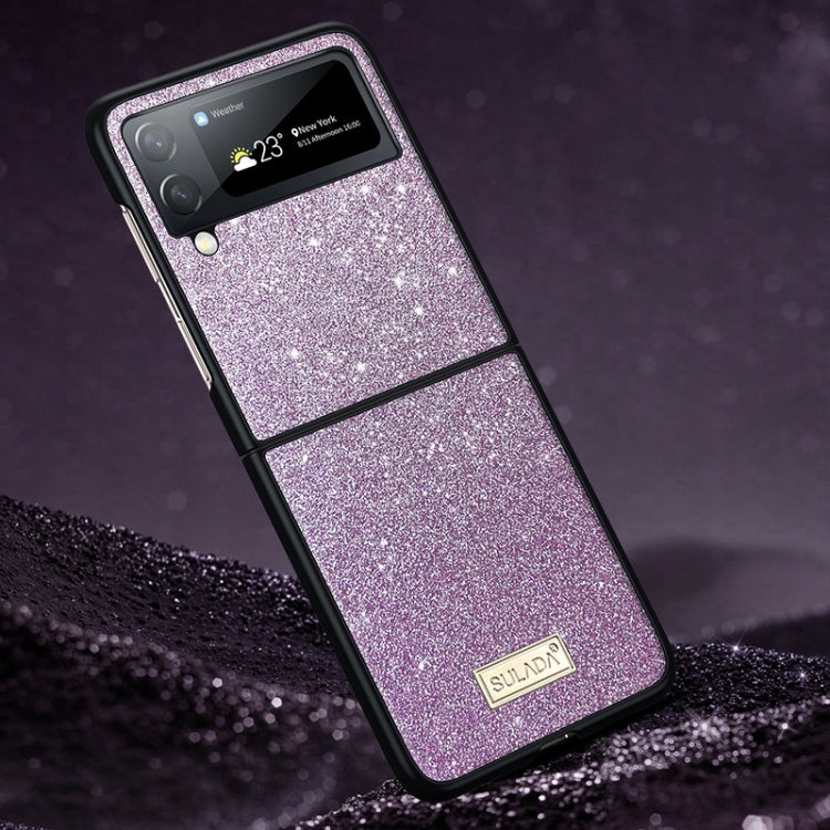 For Samsung Galaxy Z Flip4 SULADA Shockproof TPU + Handmade Leather Phone Case