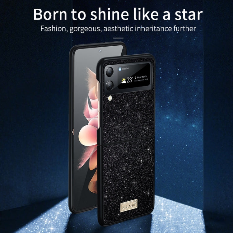 For Samsung Galaxy Z Flip4 SULADA Shockproof TPU + Handmade Leather Phone Case