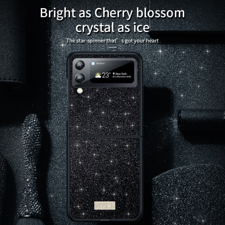 For Samsung Galaxy Z Flip4 SULADA Shockproof TPU + Handmade Leather Phone Case