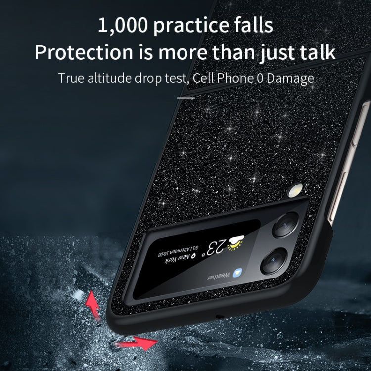 For Samsung Galaxy Z Flip4 SULADA Shockproof TPU + Handmade Leather Phone Case