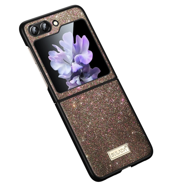 For Samsung Galaxy Z Flip5 SULADA Shockproof TPU + Handmade Leather Phone Case
