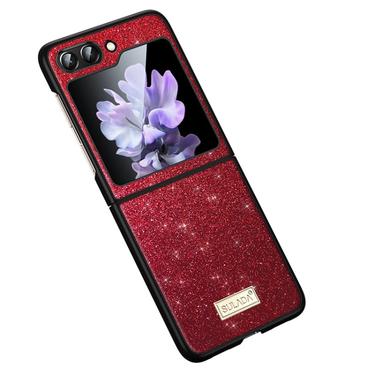 For Samsung Galaxy Z Flip5 SULADA Shockproof TPU + Handmade Leather Phone Case
