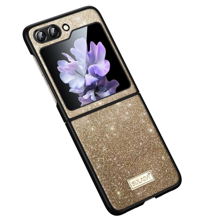 For Samsung Galaxy Z Flip5 SULADA Shockproof TPU + Handmade Leather Phone Case
