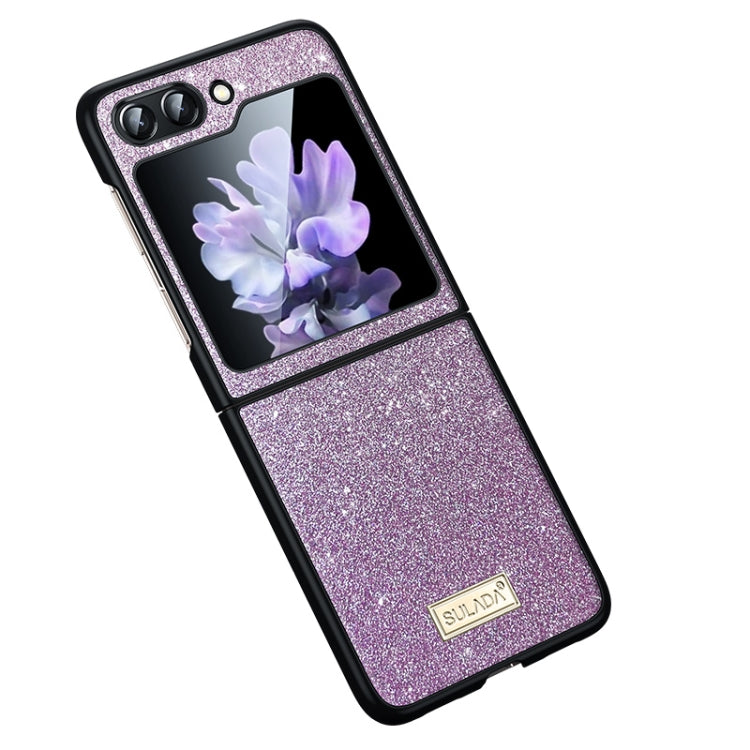 For Samsung Galaxy Z Flip5 SULADA Shockproof TPU + Handmade Leather Phone Case
