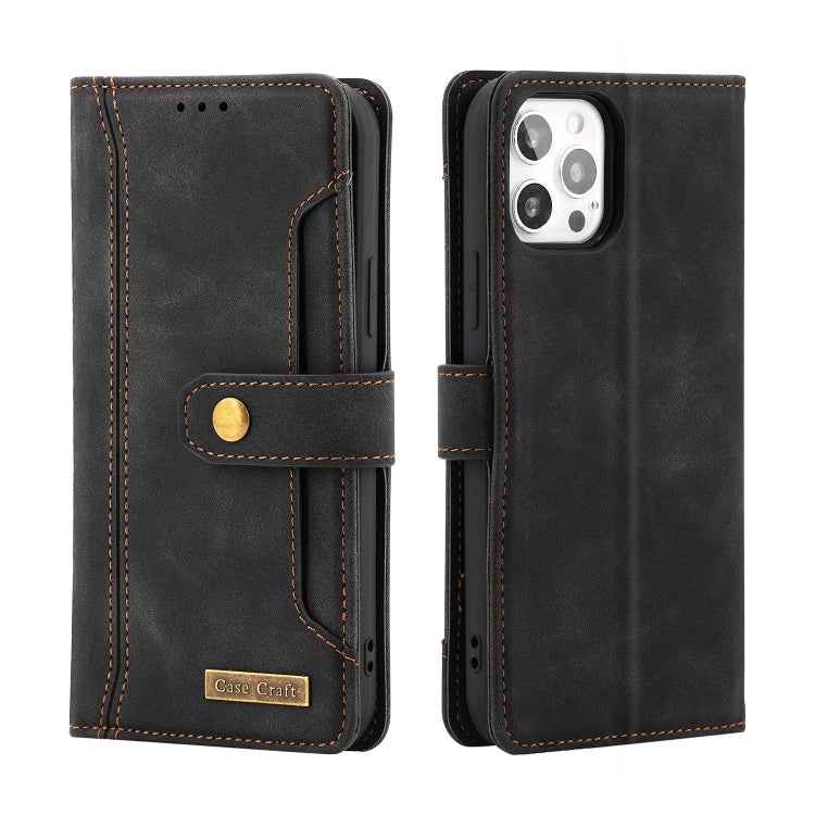 For iPhone 14 Pro Copper Buckle Leather Phone Case