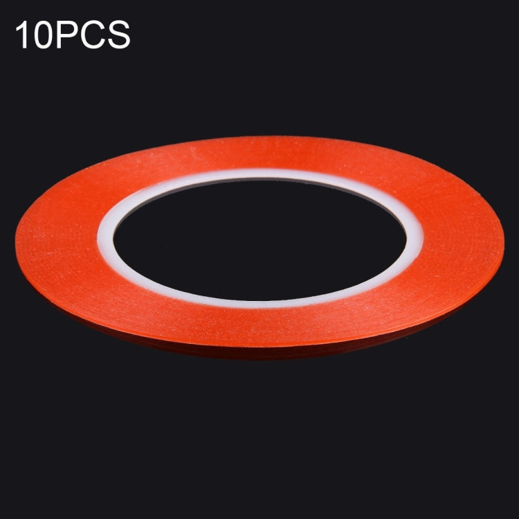 10 PCS 1mm Width Double Sided Adhesive Sticker Tape, Length: 25m(Red)