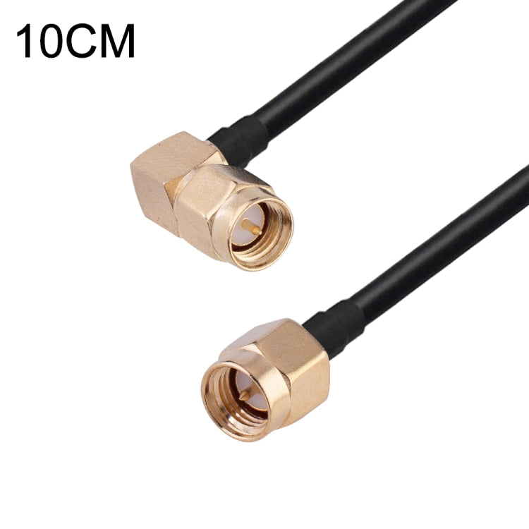 SMA Male Elbow to SMA Male RG174 RF Coaxial Adapter Cable, Length: 10cm