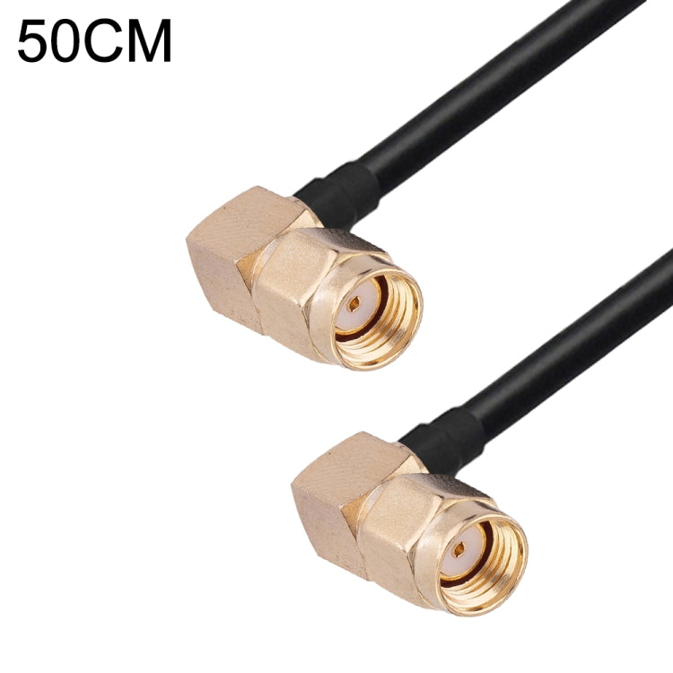 RP-SMA Male Elbow to RP-SMA Male Elbow RG174 RF Coaxial Adapter Cable, Length: 50cm
