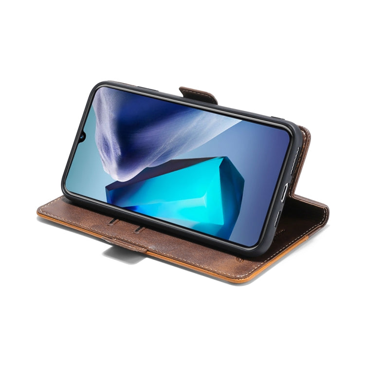 For Motorola Moto G32 4G Contrast Color Side Buckle Leather Phone Case