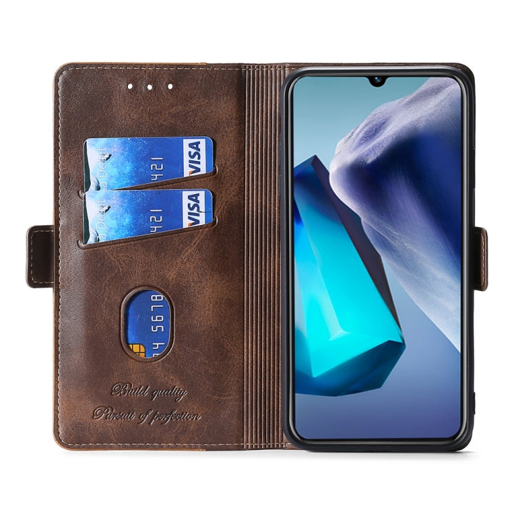 For vivo iQOO Z6 44W/vivo T1 Snapdragon 680 Contrast Color Side Buckle Leather Phone Case