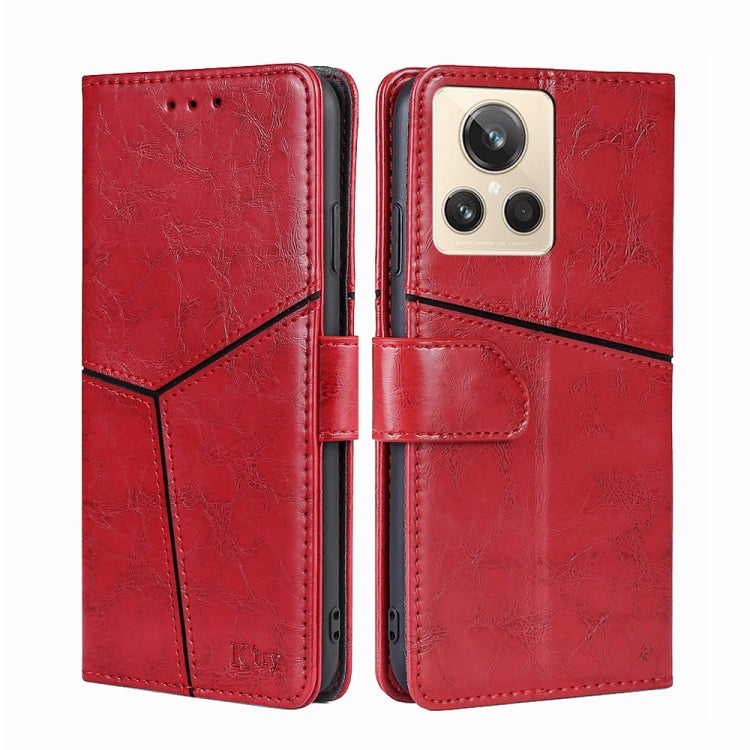 For Realme GT2 Explorer Master Geometric Stitching Leather Phone Case