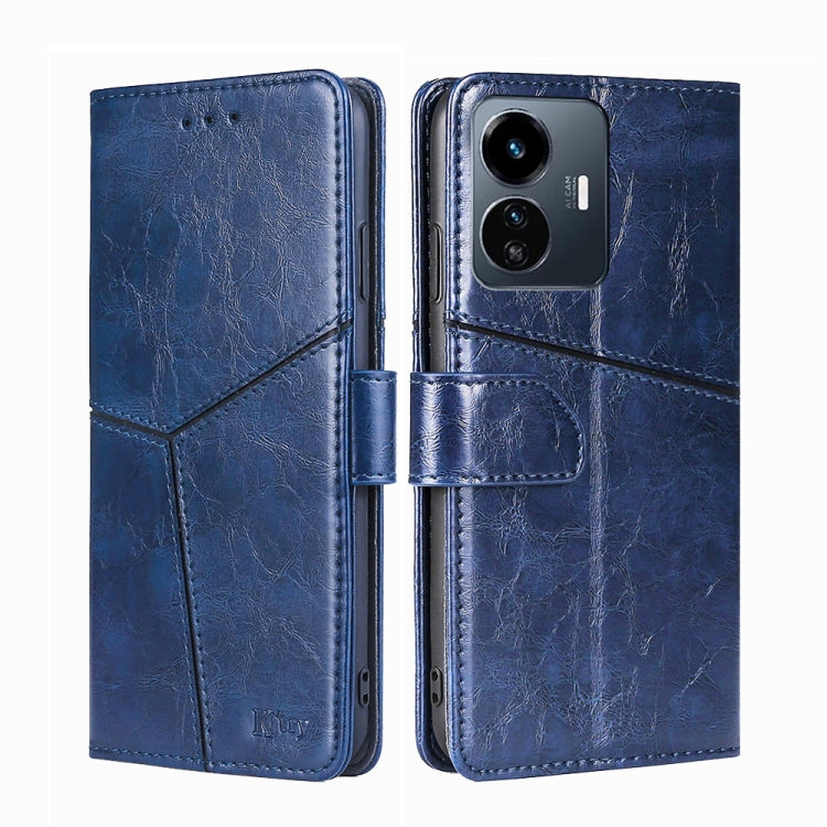 For vivo Y77 5G Global Geometric Stitching Leather Phone Case