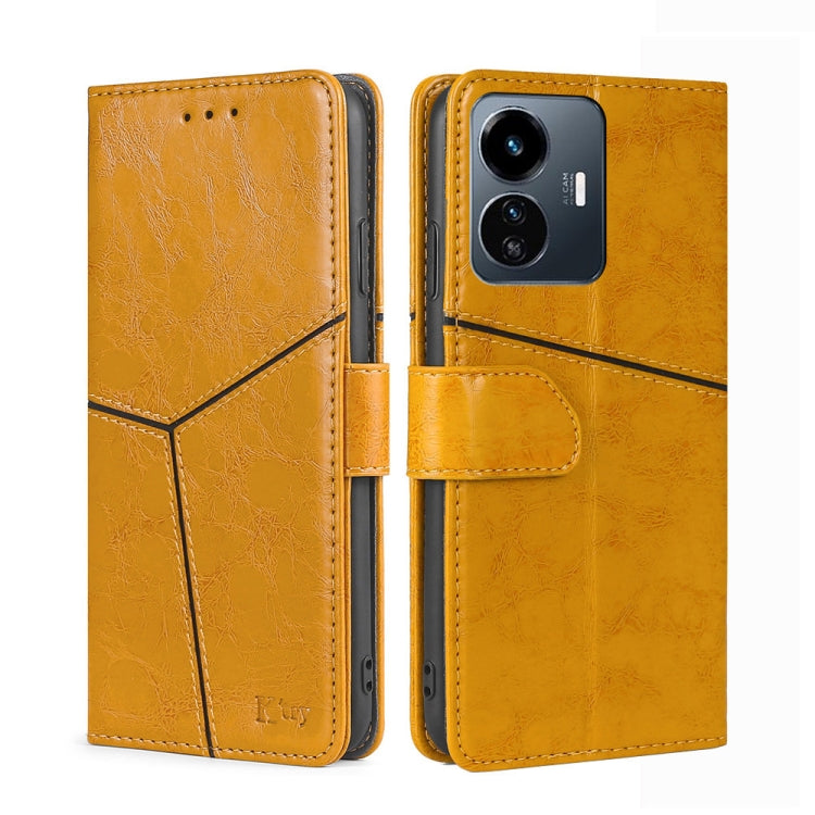 For vivo Y77 5G Global Geometric Stitching Leather Phone Case