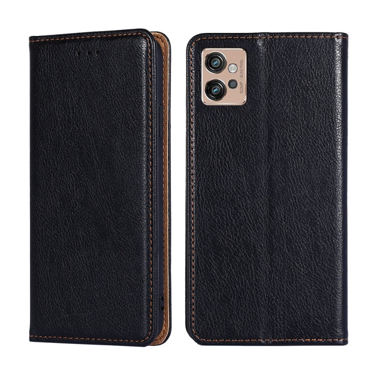 For Motorola Moto G32 4G Gloss Oil Solid Color Magnetic Leather Phone Case