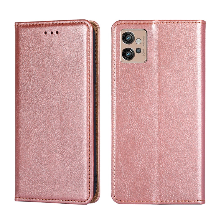 For Motorola Moto G32 4G Gloss Oil Solid Color Magnetic Leather Phone Case