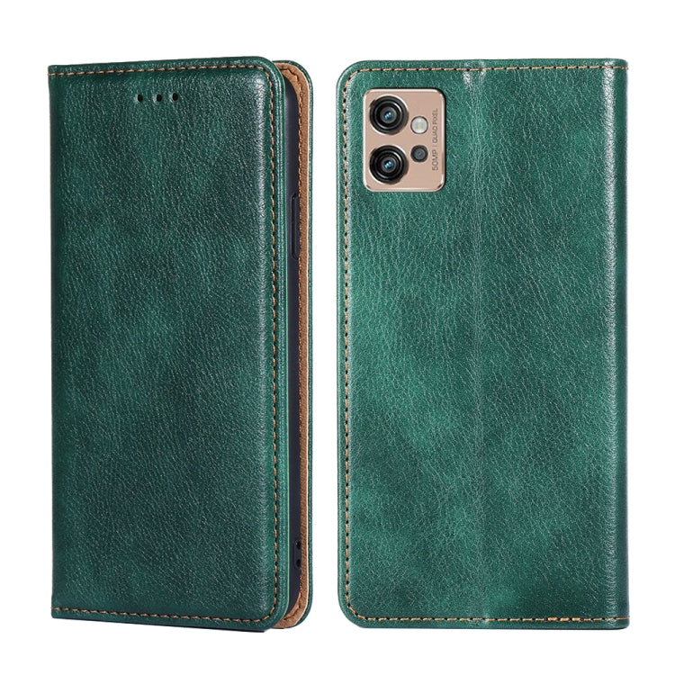 For Motorola Moto G32 4G Gloss Oil Solid Color Magnetic Leather Phone Case