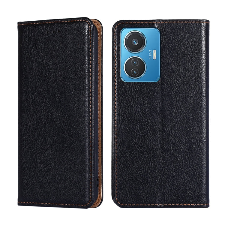 For vivo iQOO Z6 44W/T1 Snapdragon 680 Gloss Oil Solid Color Magnetic Leather Phone Case