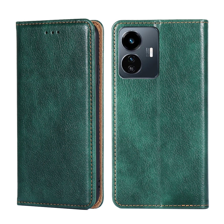 For vivo Y77 5G Global Gloss Oil Solid Color Magnetic Leather Phone Case