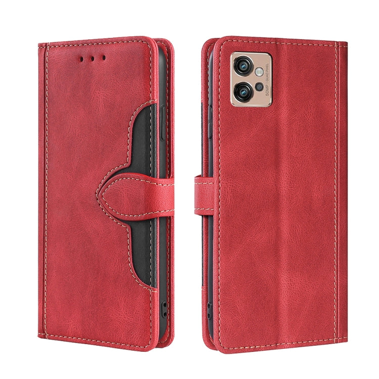 For Motorola Moto G32 4G Skin Feel Magnetic Buckle Leather Phone Case