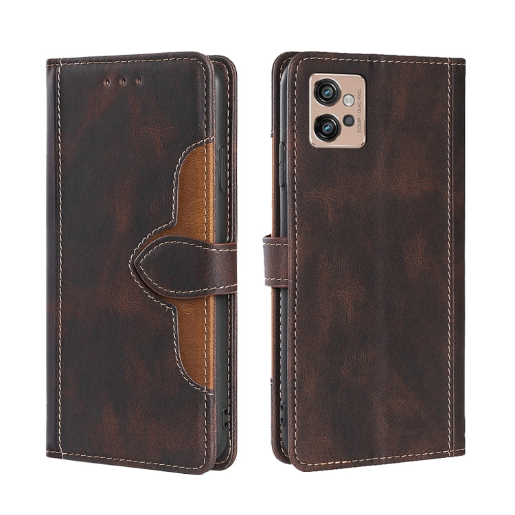 For Motorola Moto G32 4G Skin Feel Magnetic Buckle Leather Phone Case
