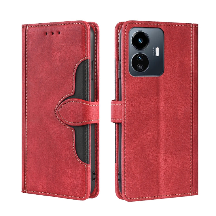 For vivo Y77 5G Global Skin Feel Magnetic Buckle Leather Phone Case