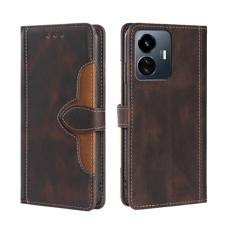 For vivo Y77 5G Global Skin Feel Magnetic Buckle Leather Phone Case
