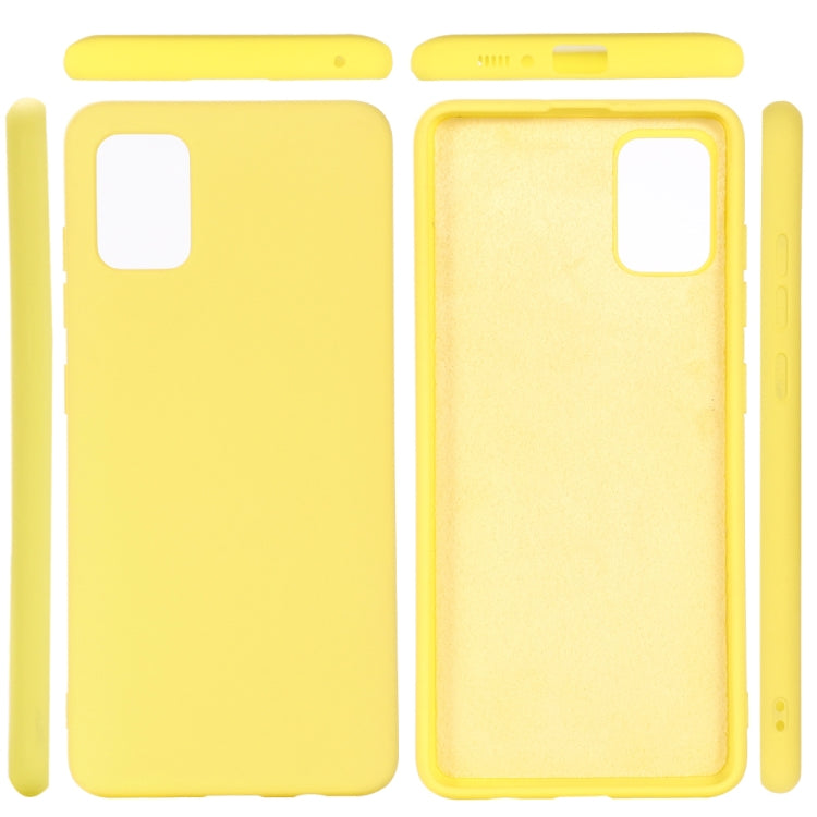 For Galaxy A91 Solid Color Liquid Silicone Anti-fall Full Coverage Mobile Phone Protective Case