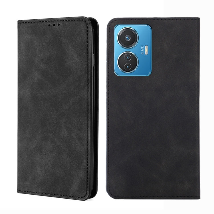 For vivo iQOO Z6 44W/T1 Snapdragon 680 Skin Feel Magnetic Horizontal Flip Leather Phone Case