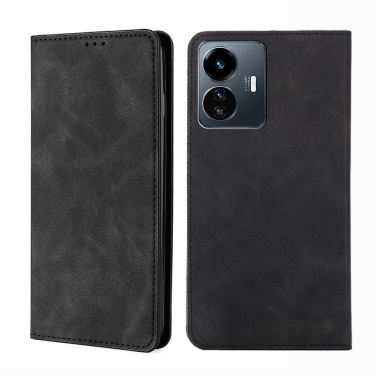 For vivo Y77 5G Global Skin Feel Magnetic Horizontal Flip Leather Phone Case