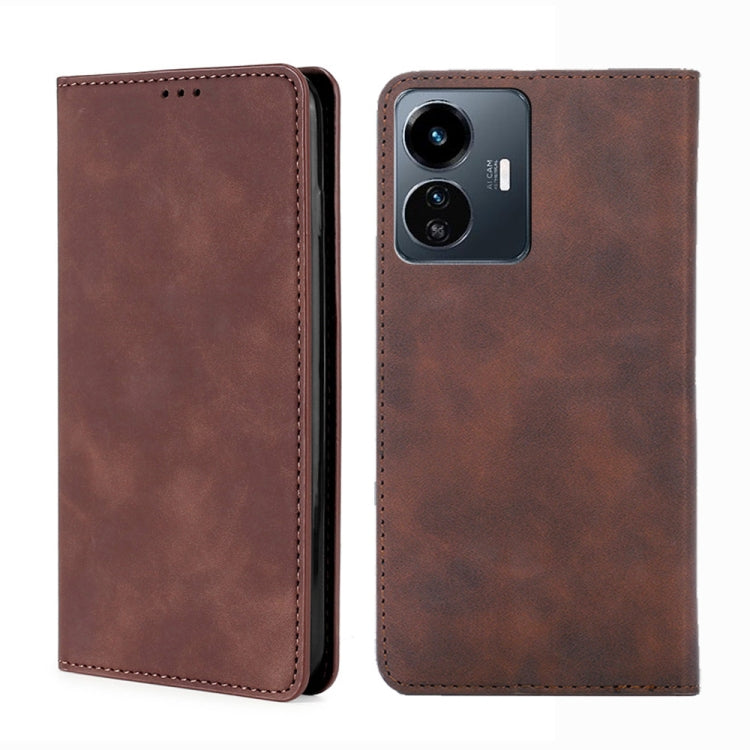 For vivo Y77 5G Global Skin Feel Magnetic Horizontal Flip Leather Phone Case