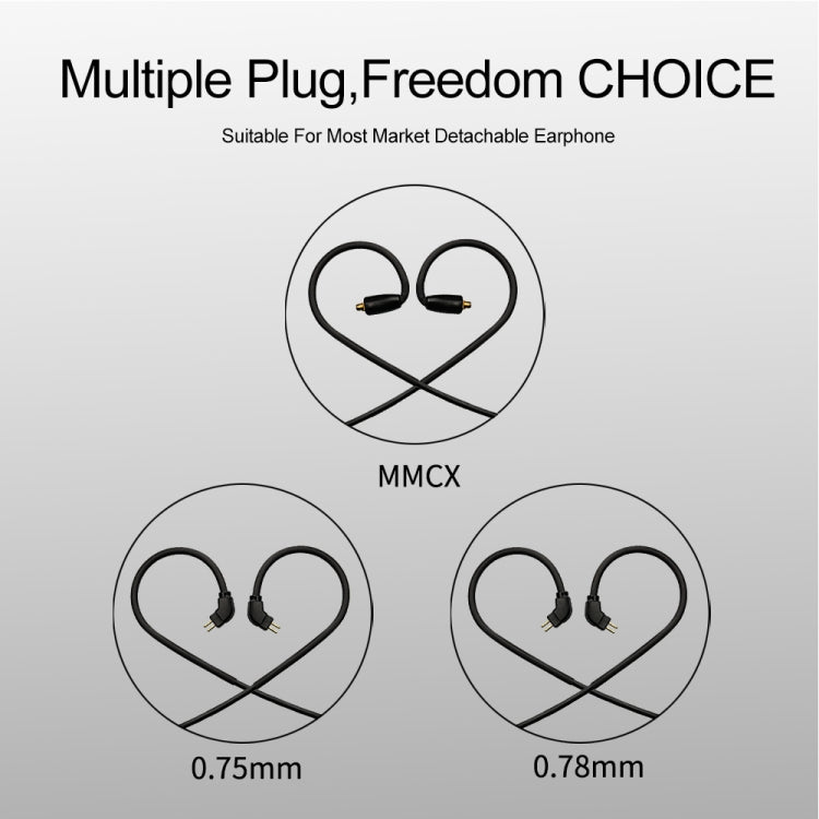 CVJ-CT1 0.75 / 0.78 / MMCX Port Earphone Bluetooth Upgrade Cable, Style:0.75mm Plug