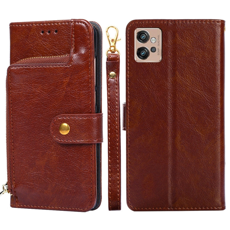For Motorola Moto G32 4G Zipper Bag Leather Phone Case
