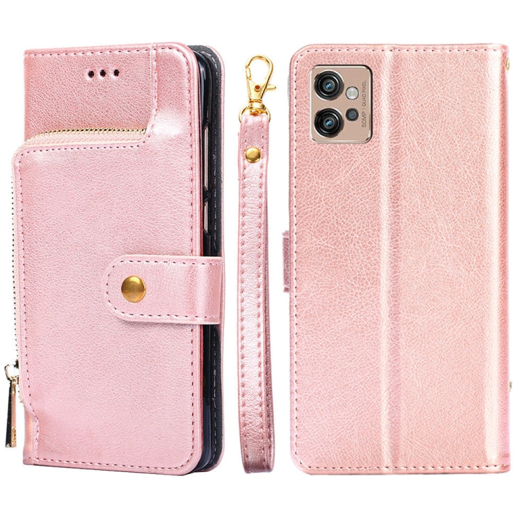 For Motorola Moto G32 4G Zipper Bag Leather Phone Case