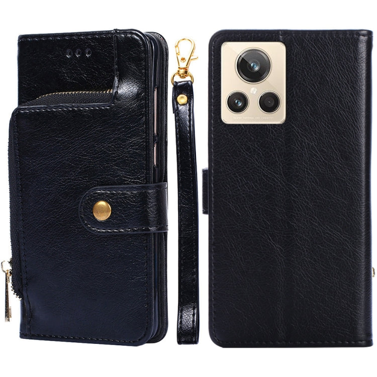 For Realme GT2 Explorer Master Zipper Bag Leather Phone Case