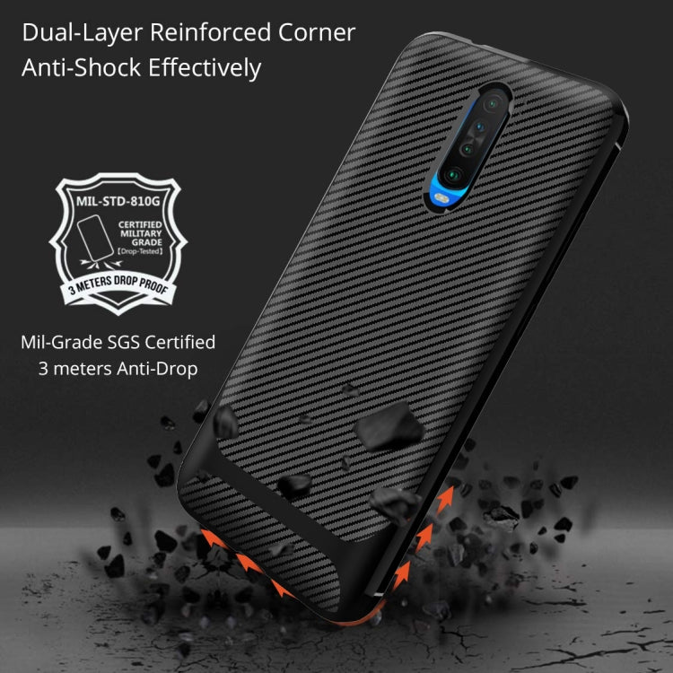 For Xiaomi Redmi K30 Carbon Fiber Texture Shockproof TPU Protective Case