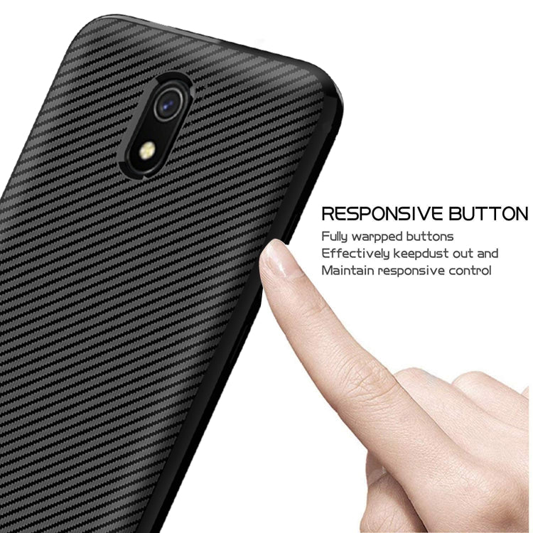 For Xiaomi Redmi 8A Dual Carbon Fiber Texture Shockproof TPU Protective Case