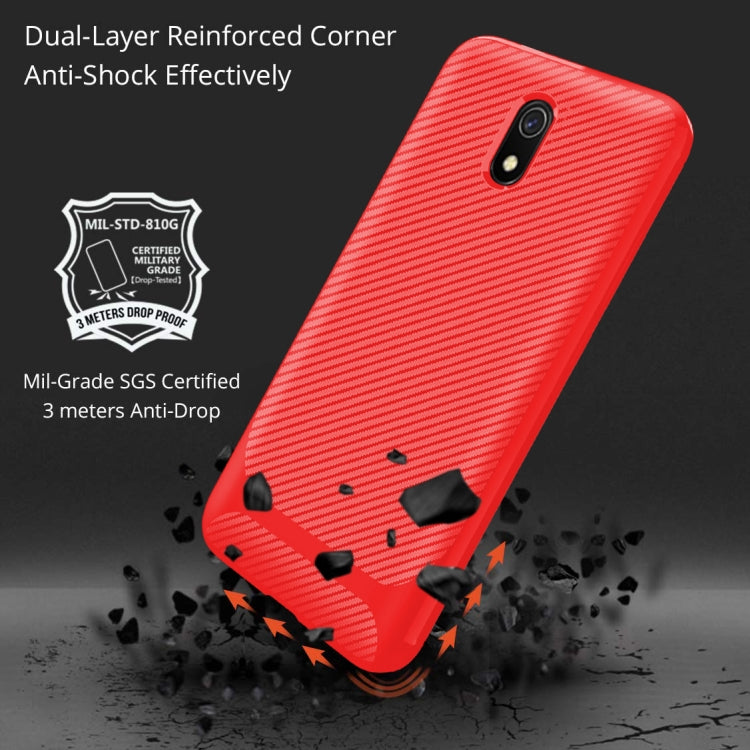 For Xiaomi Redmi 8A Dual Carbon Fiber Texture Shockproof TPU Protective Case