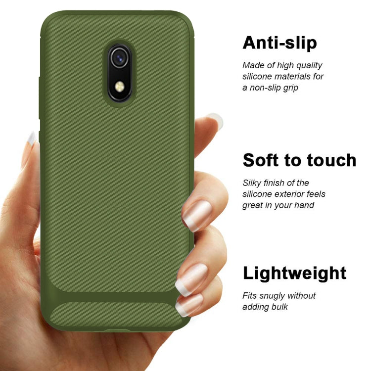 For Xiaomi Redmi 8A Dual Carbon Fiber Texture Shockproof TPU Protective Case