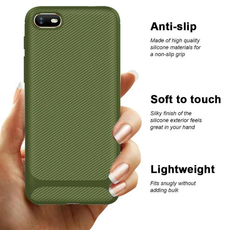 For Xiaomi Redmi Go Carbon Fiber Texture Shockproof TPU Protective Case