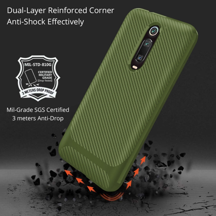 For Xiaomi Redmi K20 Pro Carbon Fiber Texture Shockproof TPU Protective Case