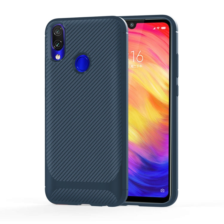 For Xiaomi Redmi Note 7 Pro Carbon Fiber Texture Shockproof TPU Protective Case