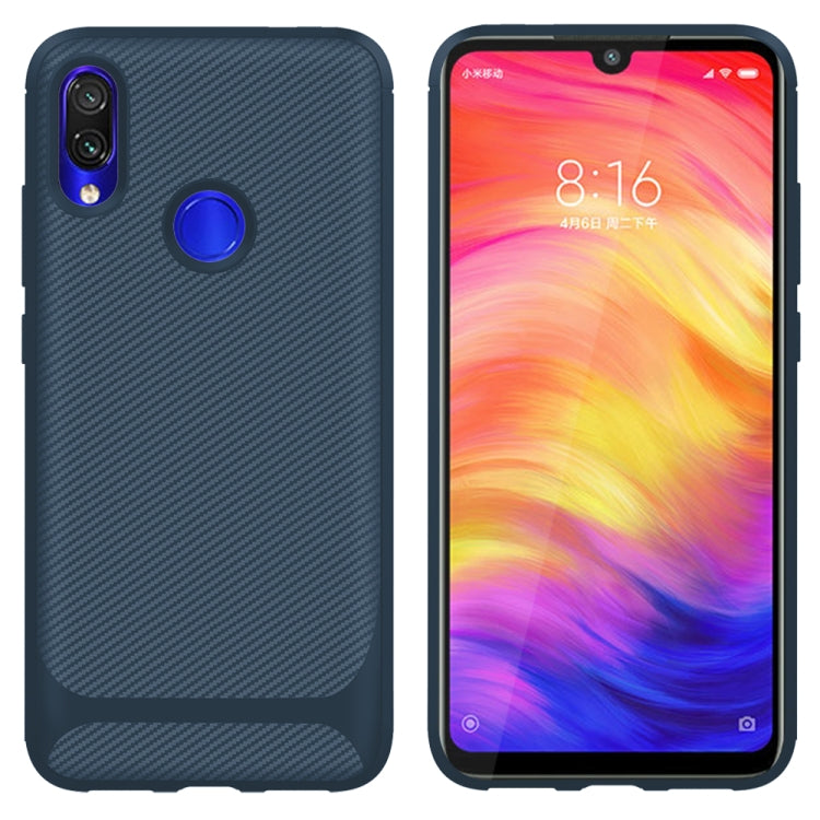 For Xiaomi Redmi Note 7 Pro Carbon Fiber Texture Shockproof TPU Protective Case