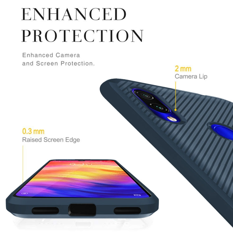 For Xiaomi Redmi Note 7 Pro Carbon Fiber Texture Shockproof TPU Protective Case