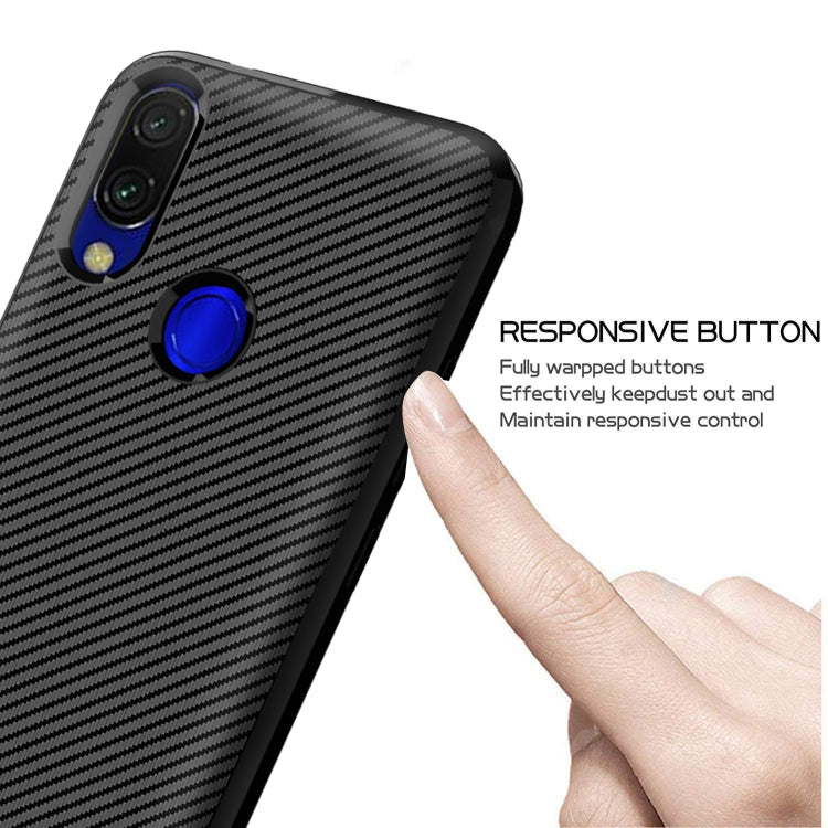 For Xiaomi Redmi Y3 / S3 Carbon Fiber Texture Shockproof TPU Protective Case