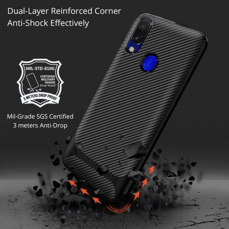 For Xiaomi Redmi Y3 / S3 Carbon Fiber Texture Shockproof TPU Protective Case