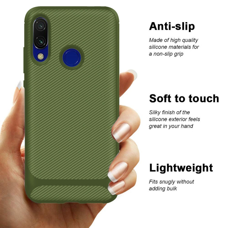 For Xiaomi Redmi Y3 / S3 Carbon Fiber Texture Shockproof TPU Protective Case