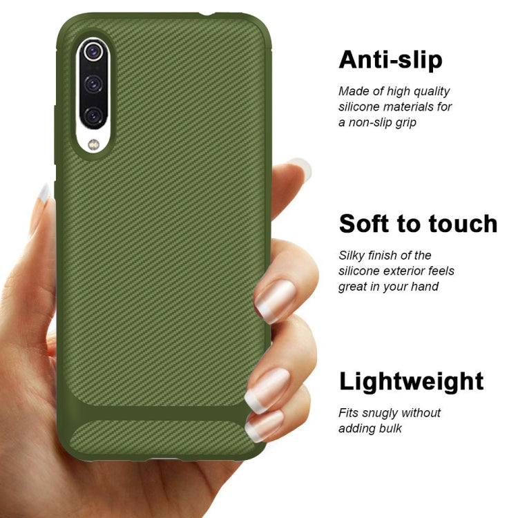 For Xiaomi Mi 9 Lite Carbon Fiber Texture Shockproof TPU Protective Case