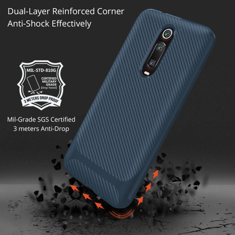 For Xiaomi Mi 9T / 9T Pro(Russian Version) Carbon Fiber Texture Shockproof TPU Protective Case