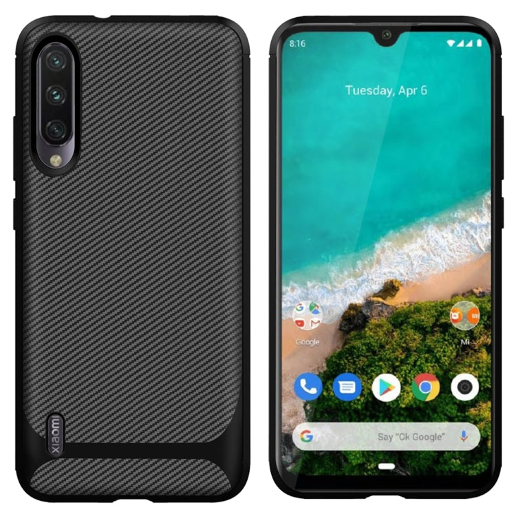 For Xiaomi Mi A3 Carbon Fiber Texture Shockproof TPU Protective Case